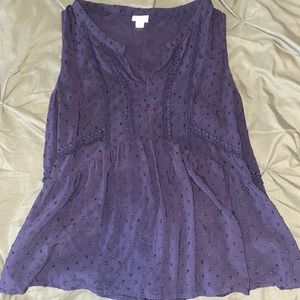Navy blue sleeveless blouse